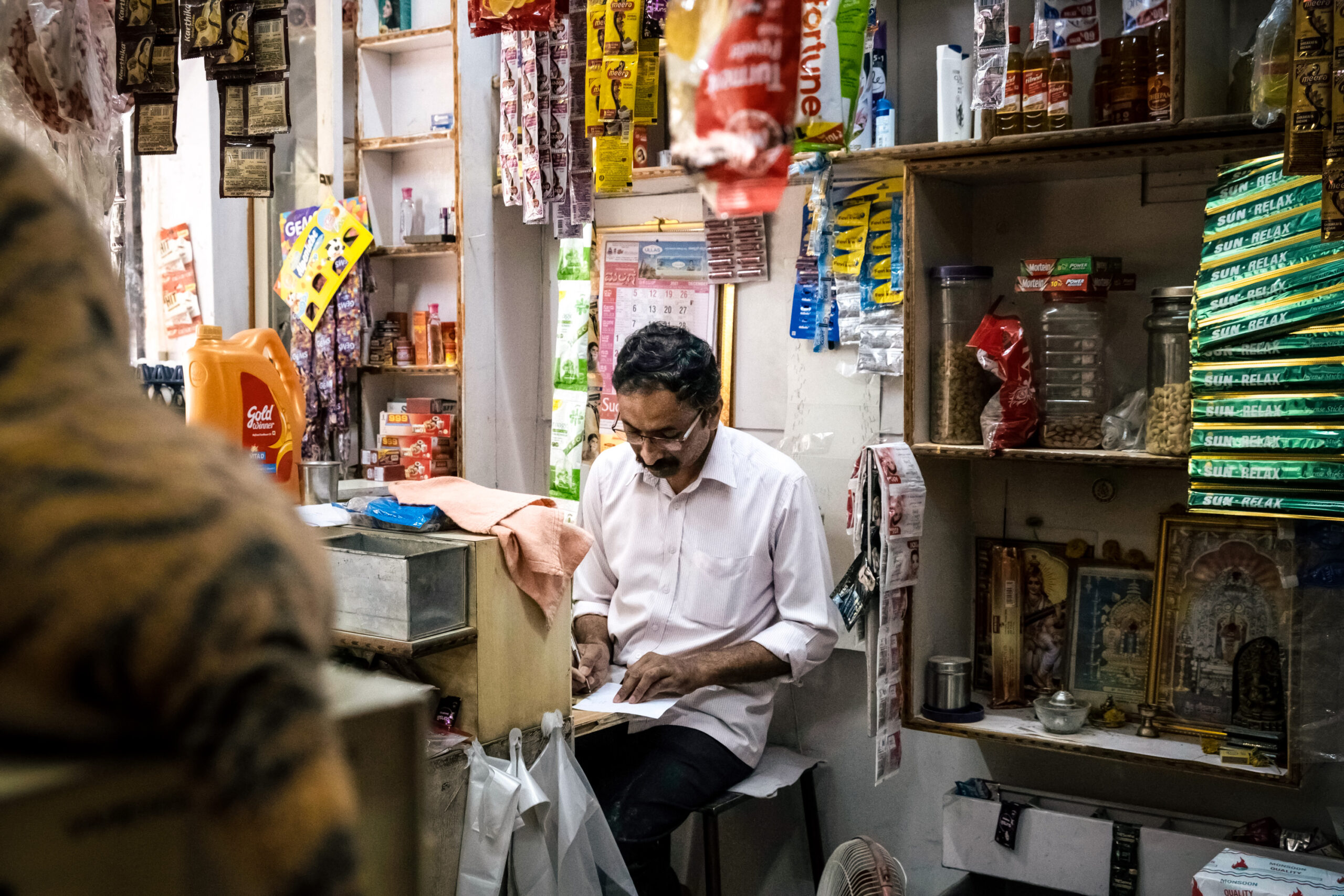 N. Sudhakar in his shop in Bangalore.