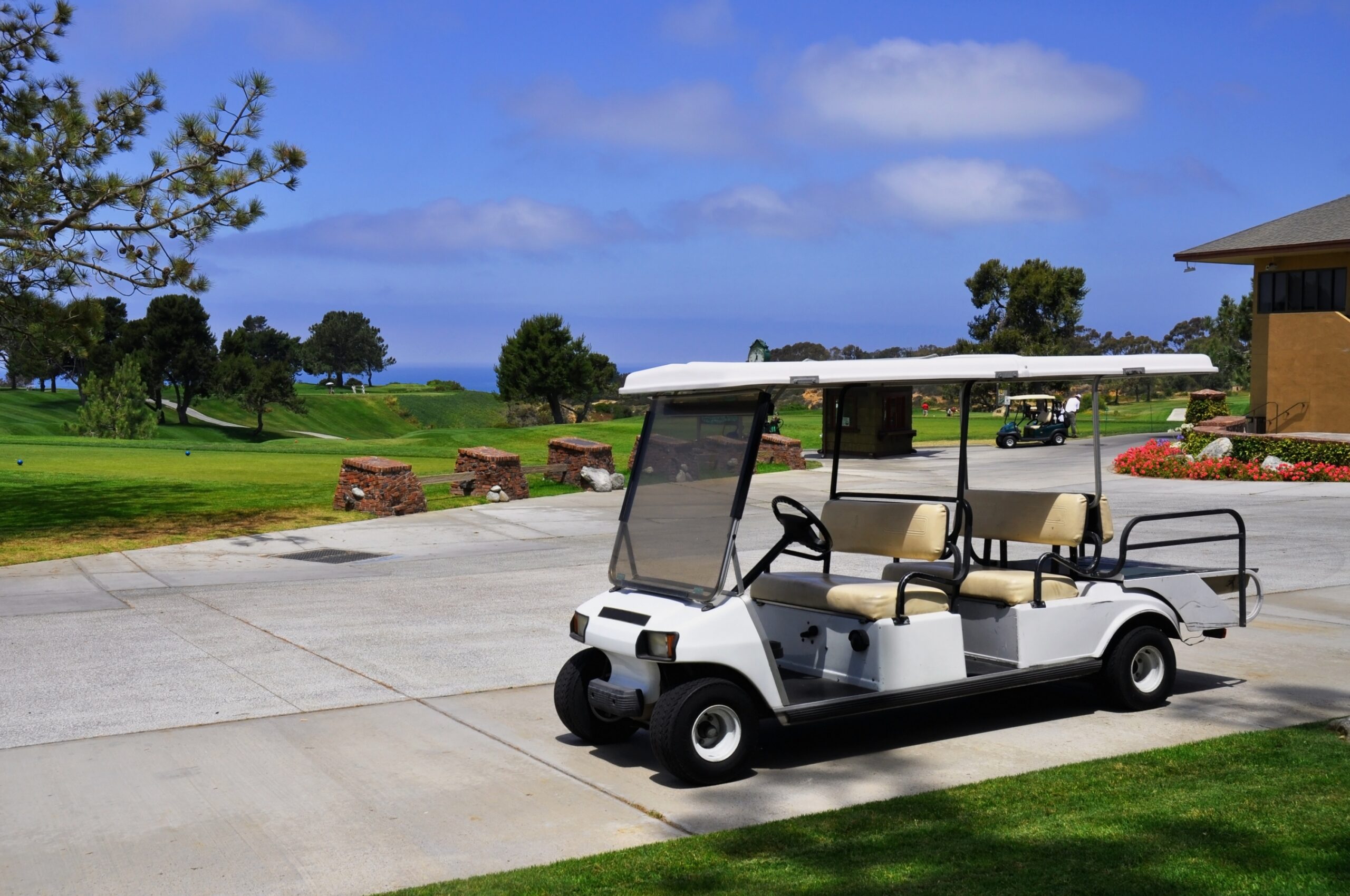 stock image of a golf cart