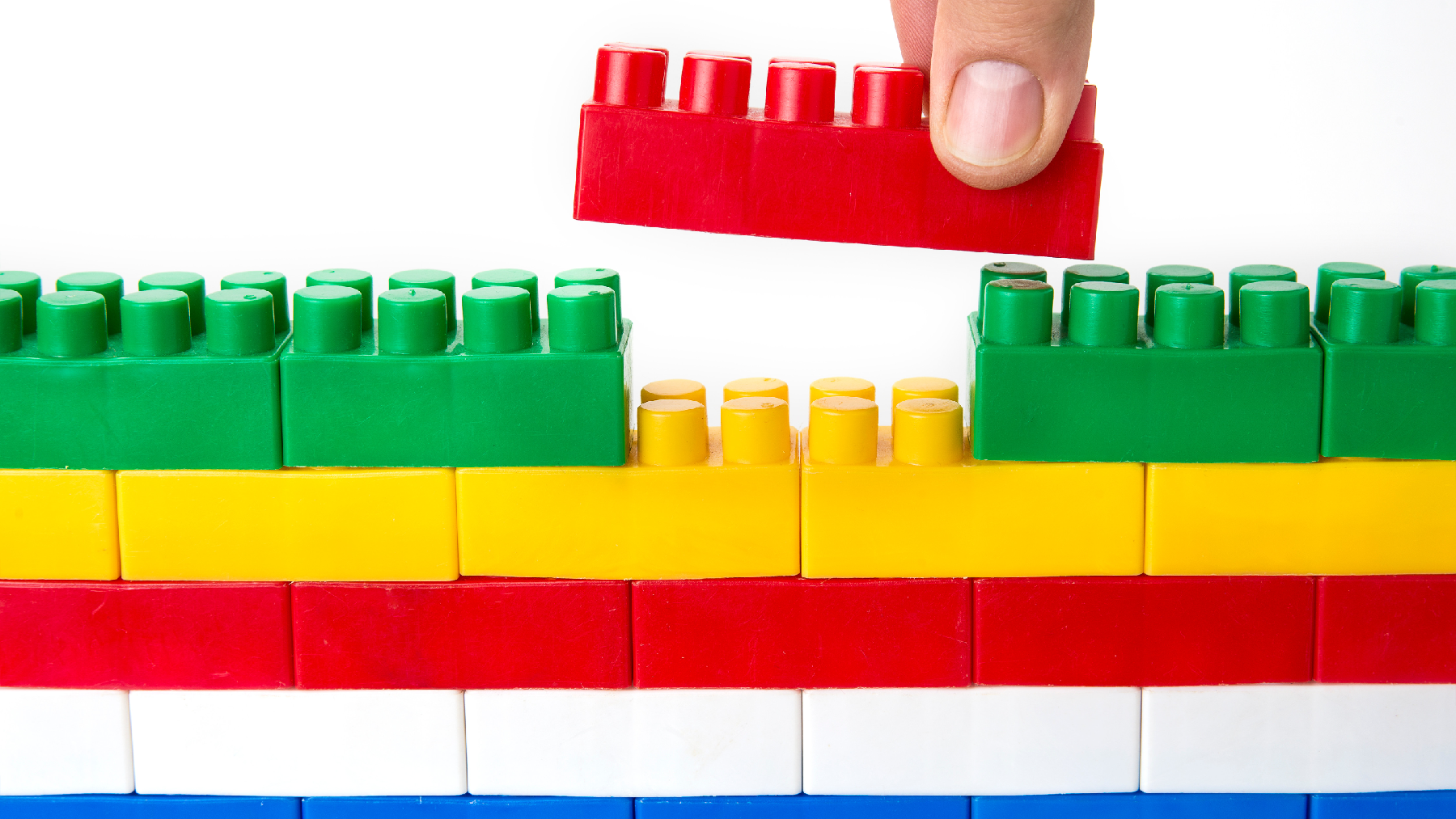 An image of multi-colored lego bricks