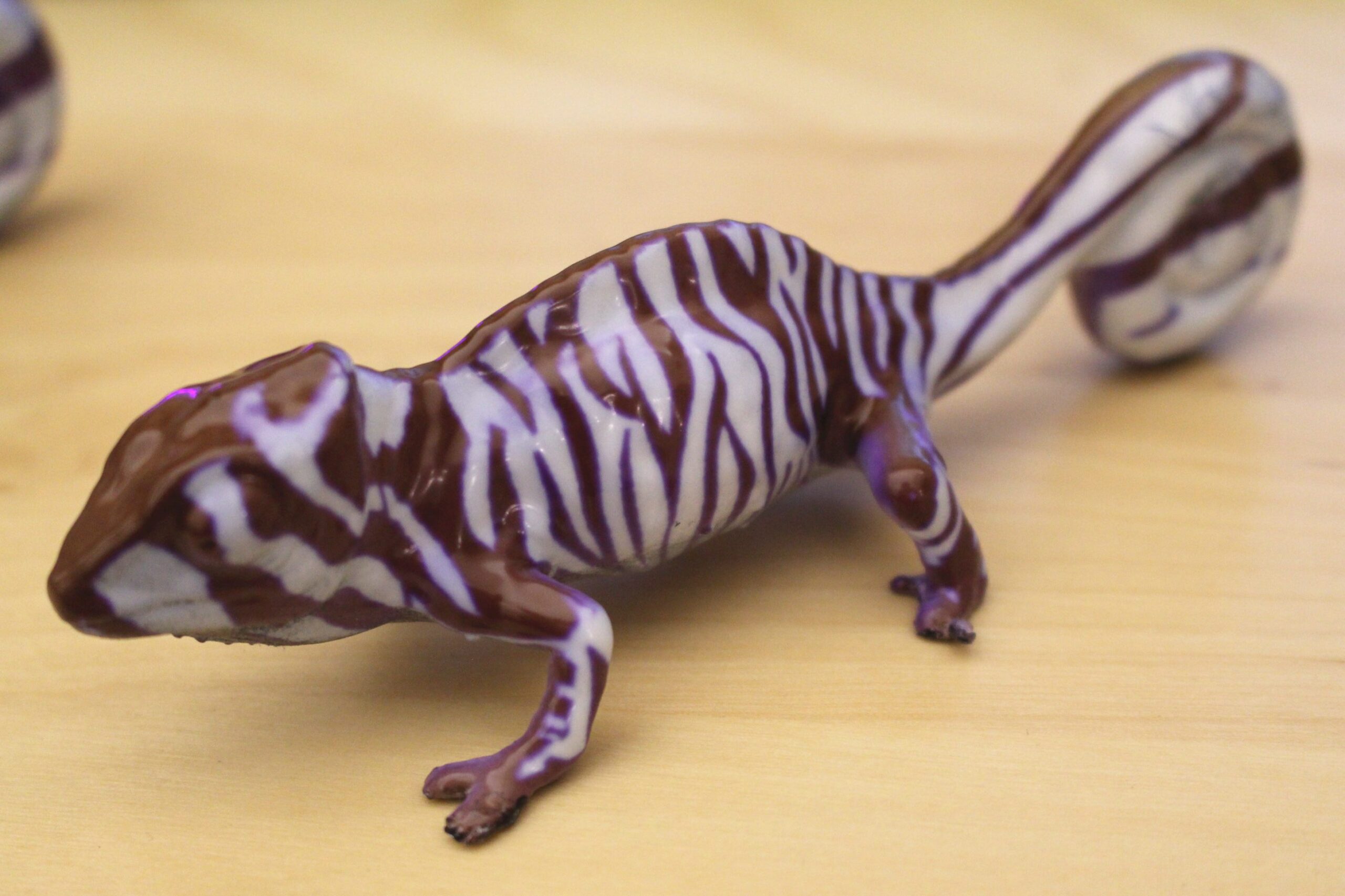 unlit chameleon model with zebra stripes