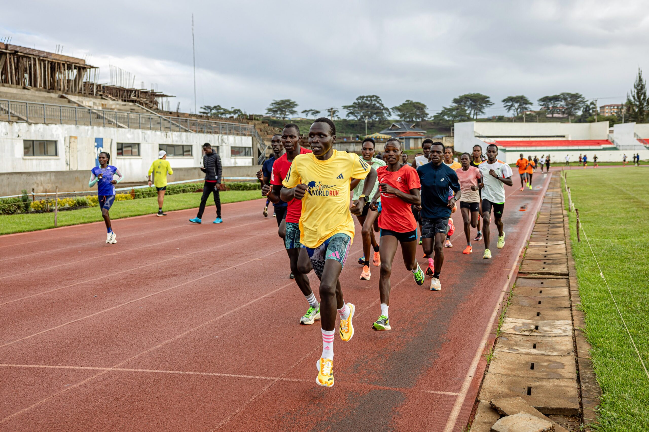 Runners on the track