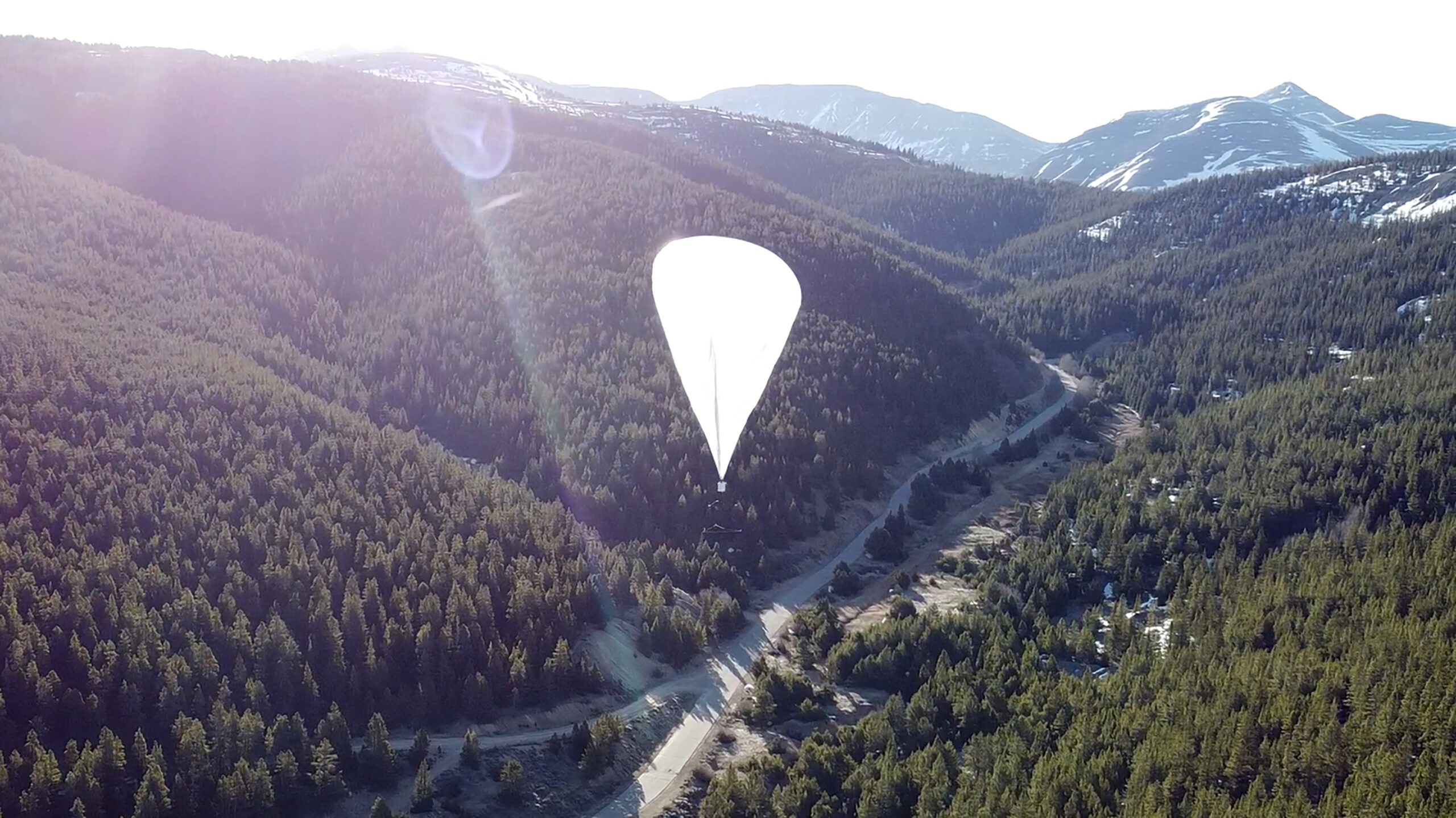 Urban Sky Microballoon pictured shortly after deployment near Breckenridge, Colorado.