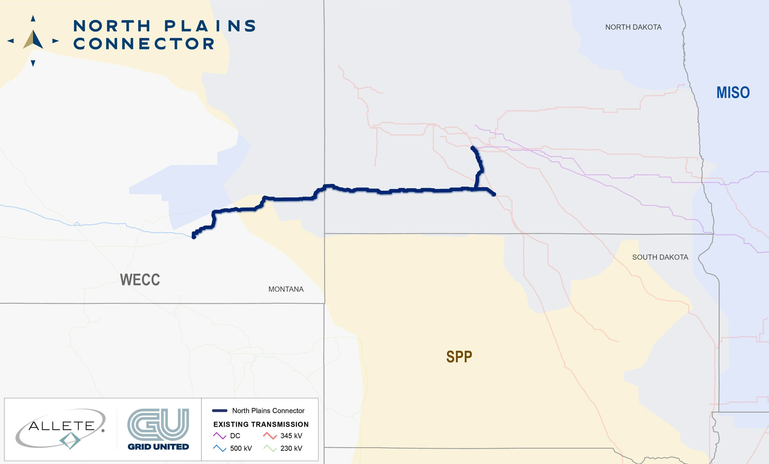 The North Plains Connector transmission line would stretch from from southeast Montana to the heart of North Dakota, connecting the nation's two biggest grids.