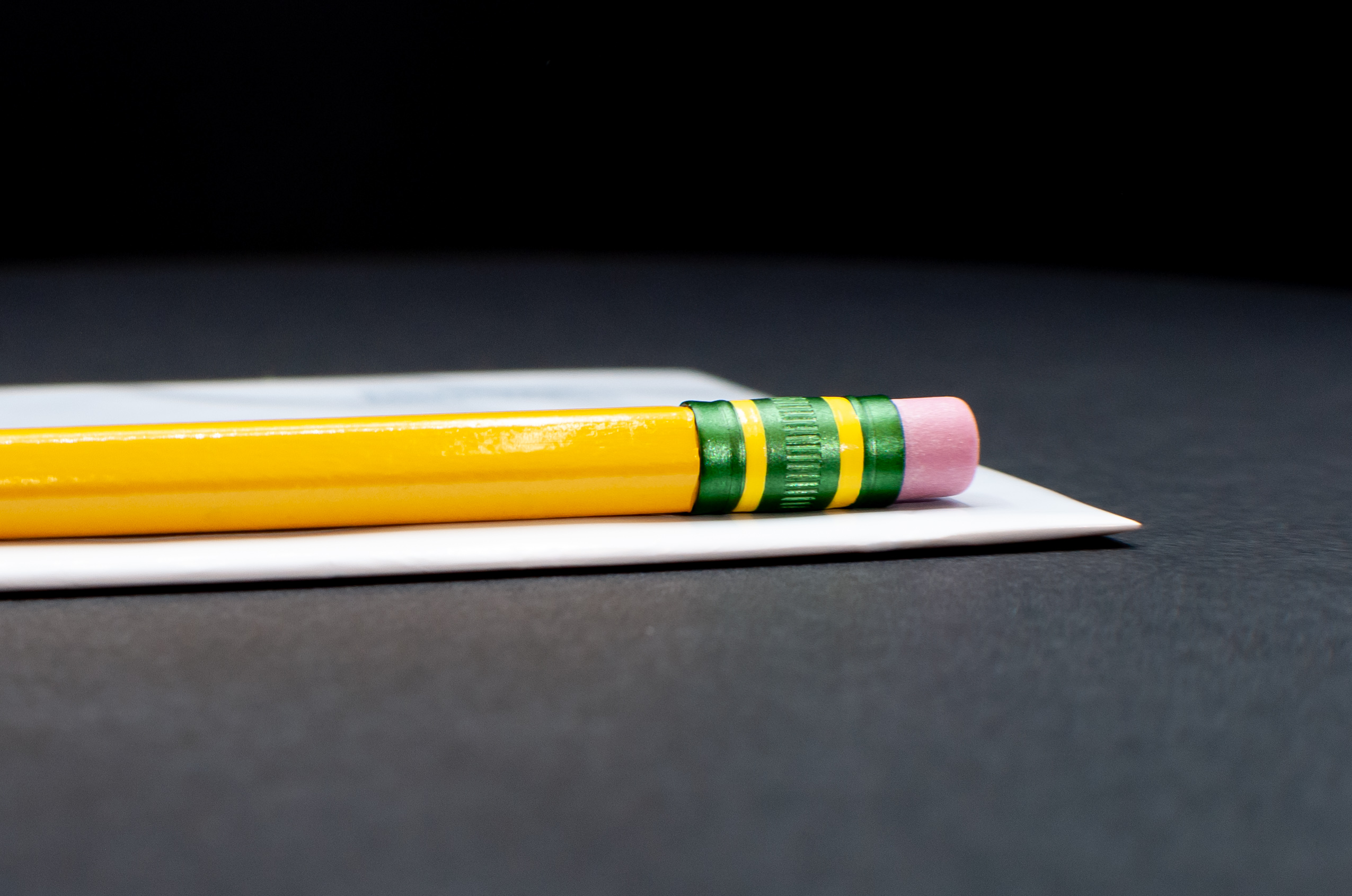 Pencil resting on a Pyrothin gel to show the comparative thickness