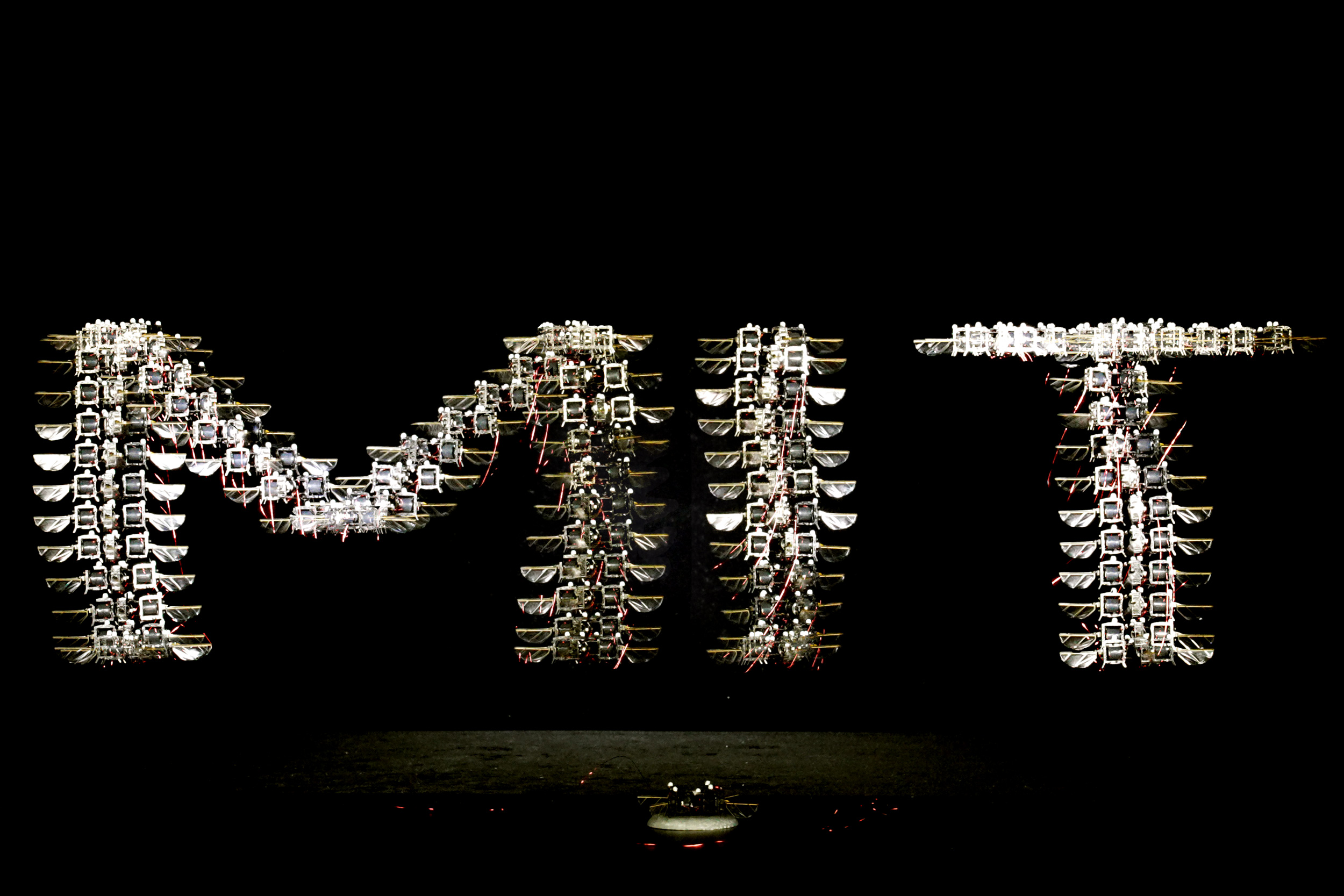 the motion of a robot captured in flight